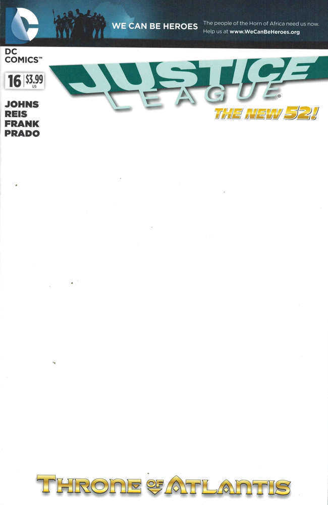 Justice League #16 We Can Be Heroes Blank Variant Edition