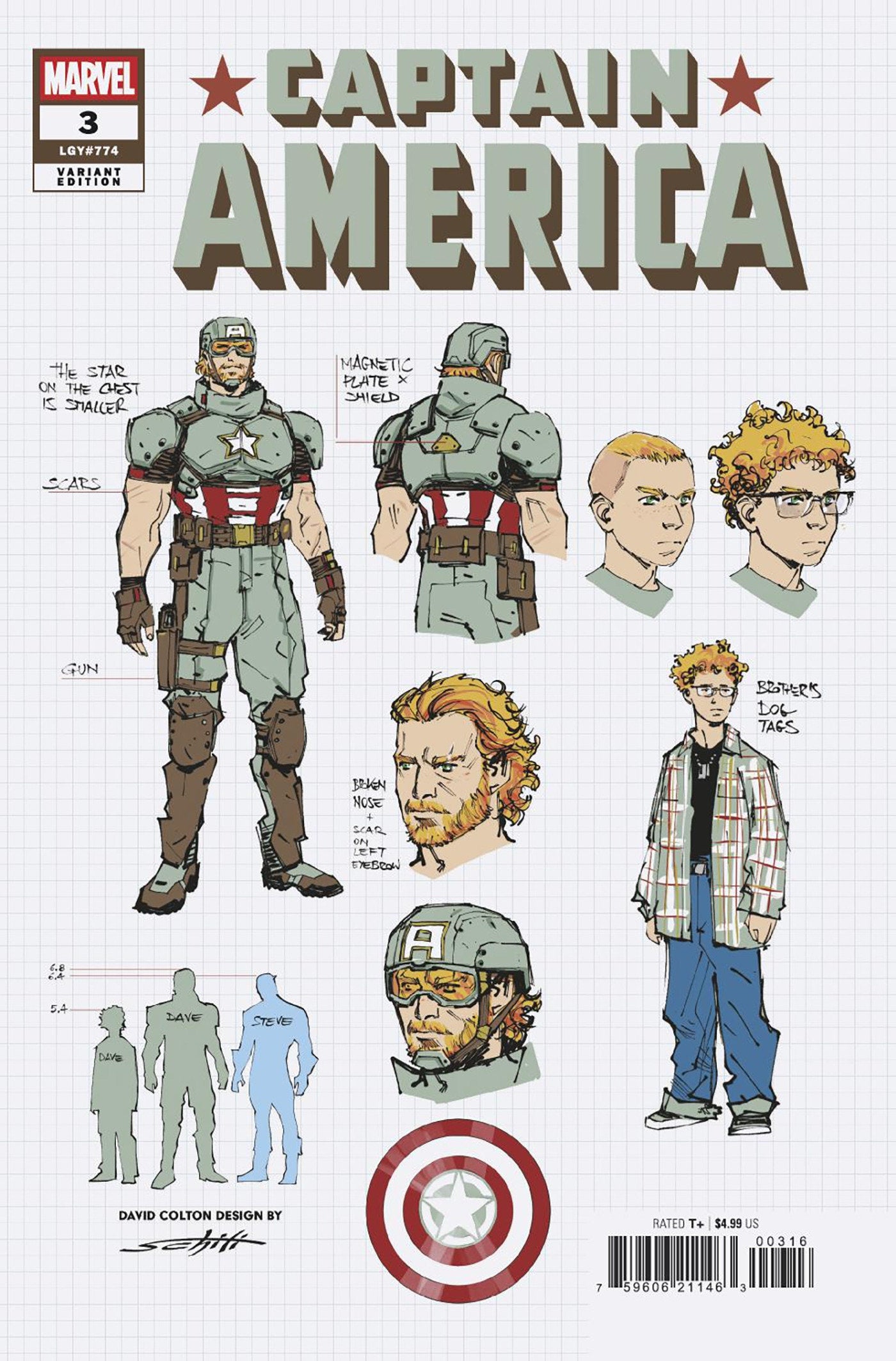 Captain America #3 1:10 Valerio Schiti Design Variant