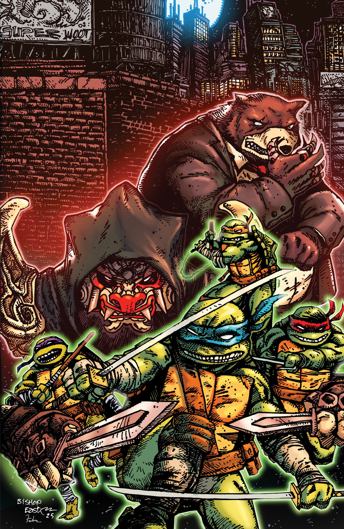 Teenage Mutant Ninja Turtles #14 1:25 Eastman & Bishop Full Art Variant