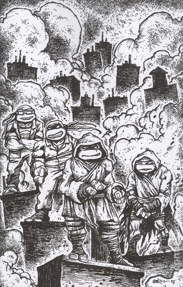 Teenage Mutant Ninja Turtles #10 1:10 Eastman Black and White Full Art Variant