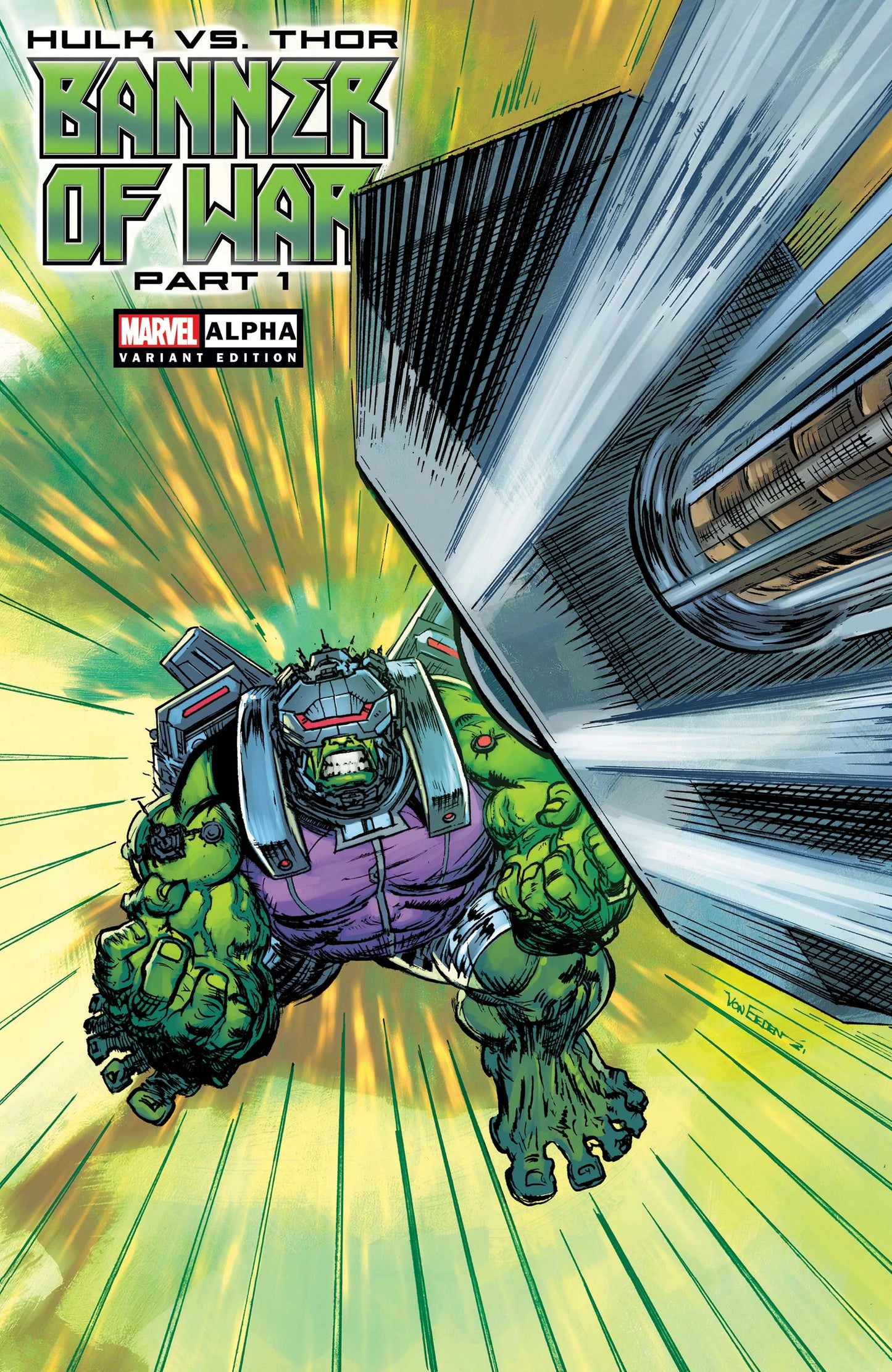 Hulk Vs Thor Banner War Alpha #1 Von Eeden Mjolnir Crash Var