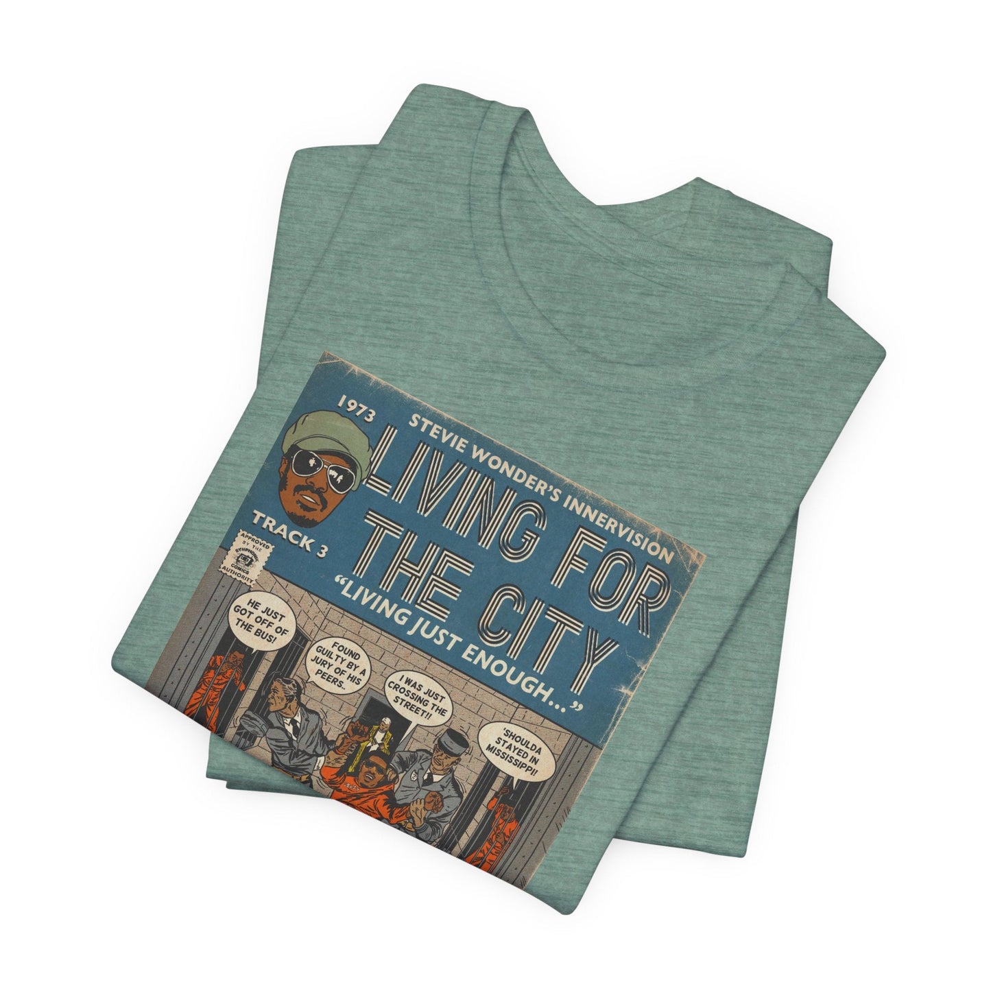 Stevie Wonder - Living For The City - Unisex Jersey Short Sleeve Tee