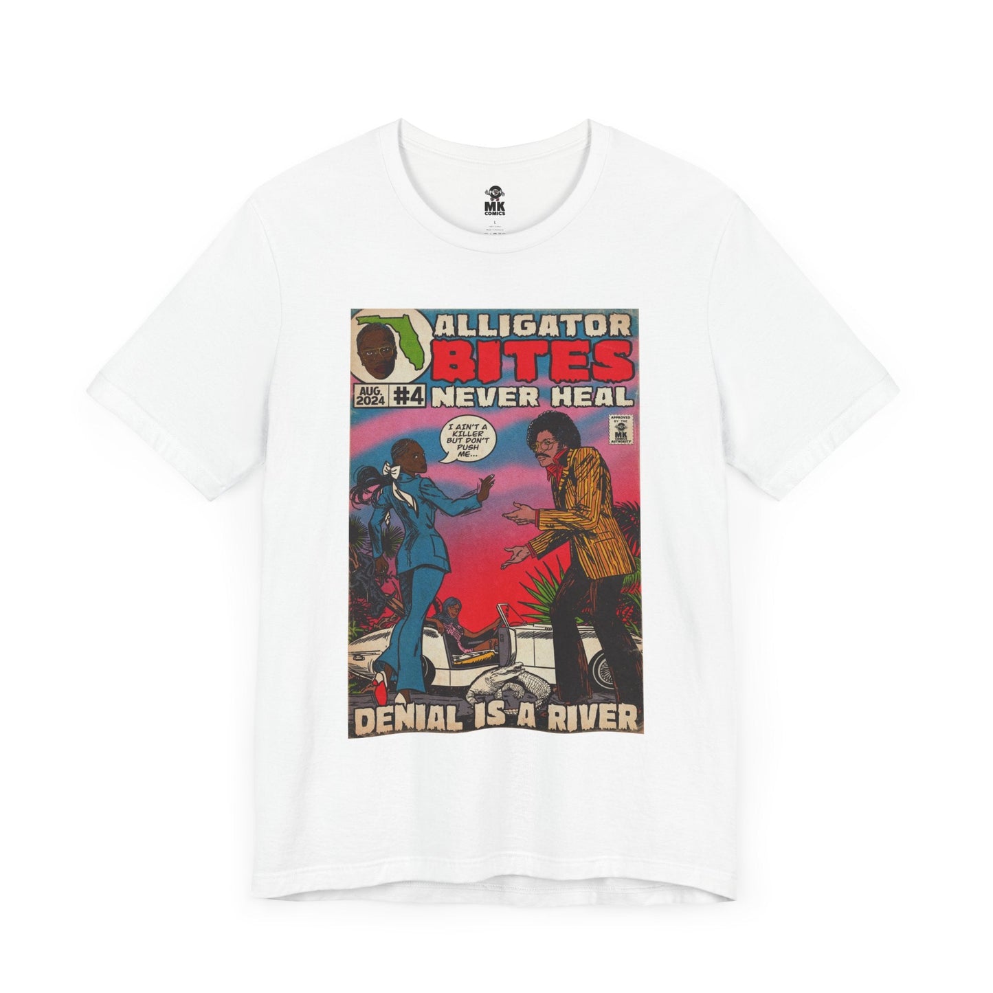 Denial is a River - Alligator Bites - Unisex Jersey Short Sleeve Tee