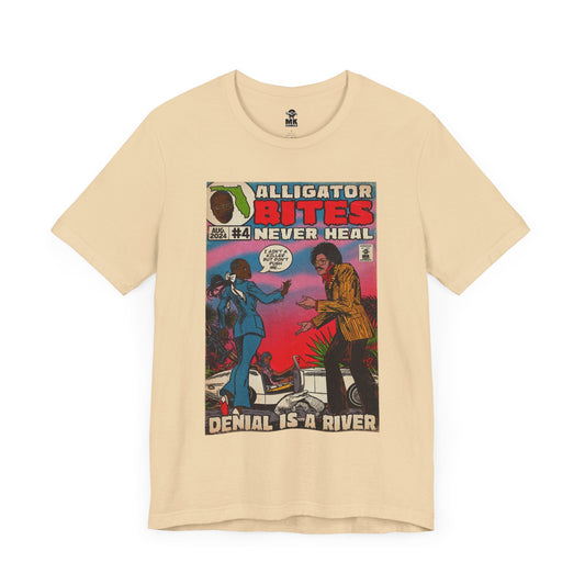 Denial is a River - Alligator Bites - Unisex Jersey Short Sleeve Tee