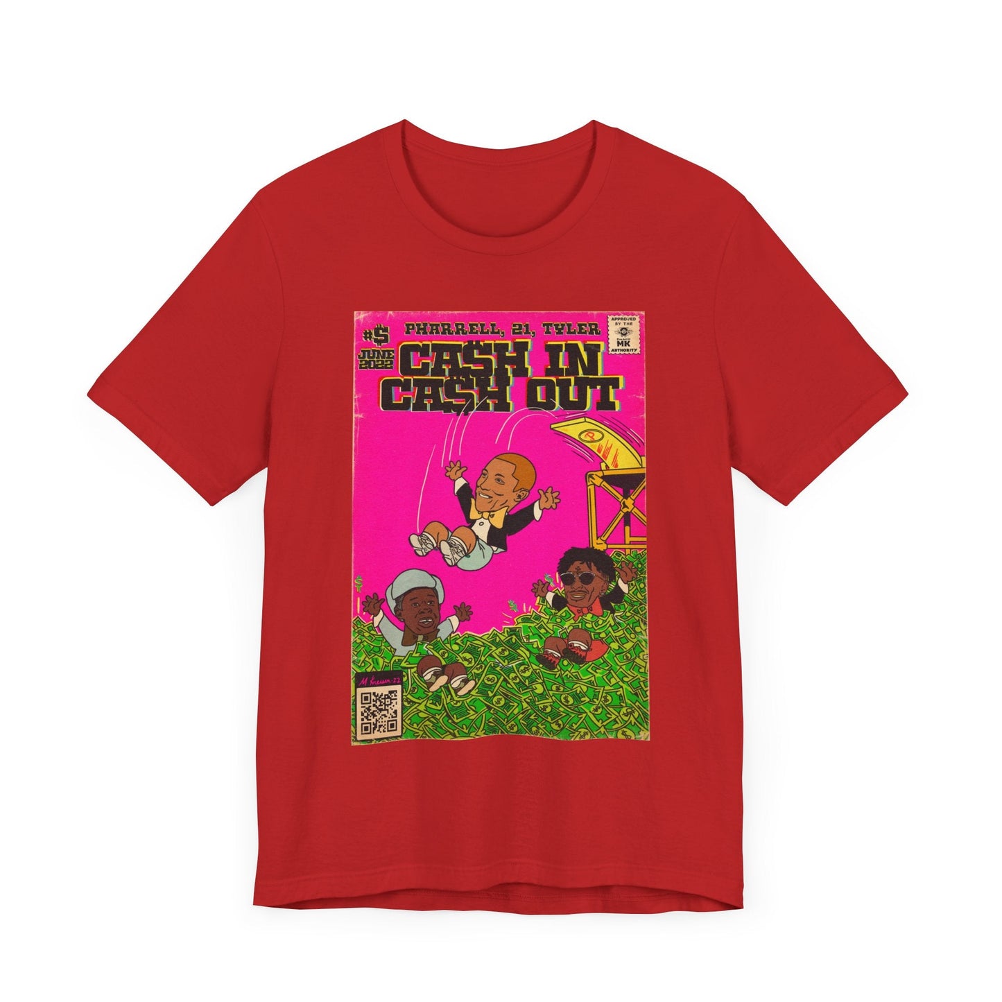 Pharrell, 21, & Tyler - Cash In Cash Out - Unisex Jersey Short Sleeve Tee