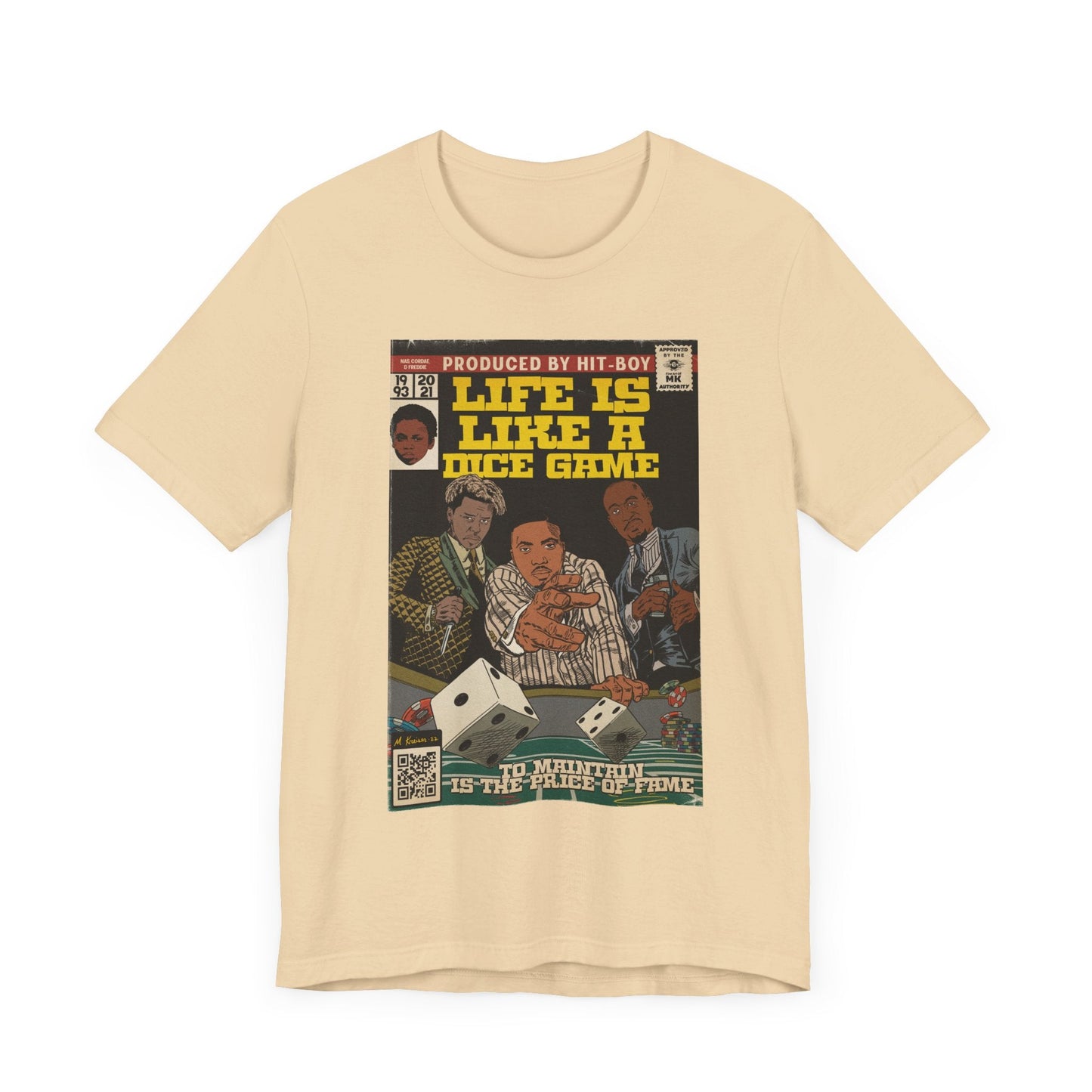 Nas, Gibbs, Cordae - Life is like a Dice Game - Unisex Jersey Short Sleeve Tee