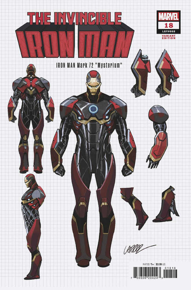 Invincible Iron Man #18 1:10 Pepe Larraz Design Variant [Fhx]