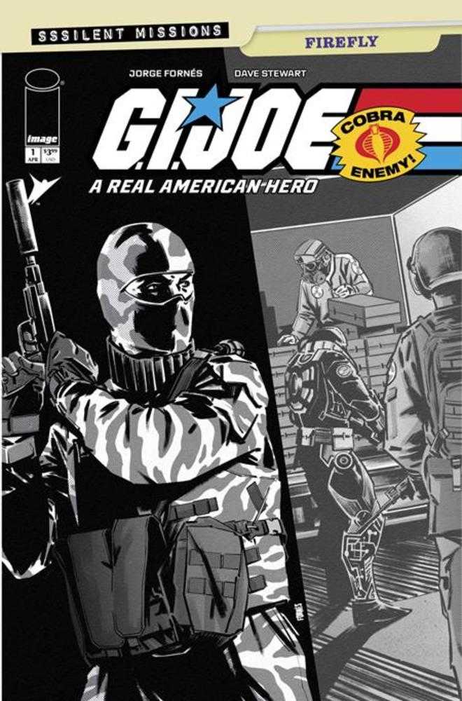 G.I. Joe A Real American Hero Sssilent Missions Firefly #1 (One Shot) Cover C 1:10 Jorge Fornes Black & White Variant