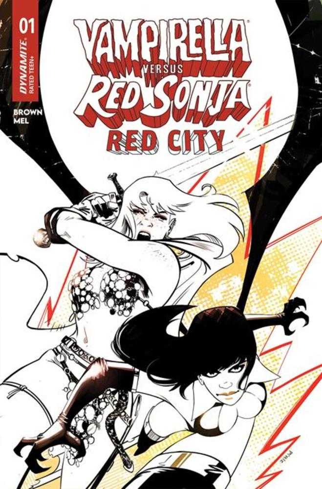 Vampirella vs Red Sonja Red City #1 Cover L 1:5 Sebastian Piriz Line Art Variant