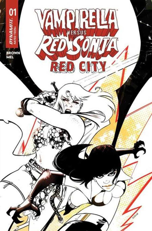 Vampirella vs Red Sonja Red City #1 Cover L 1:5 Sebastian Piriz Line Art Variant