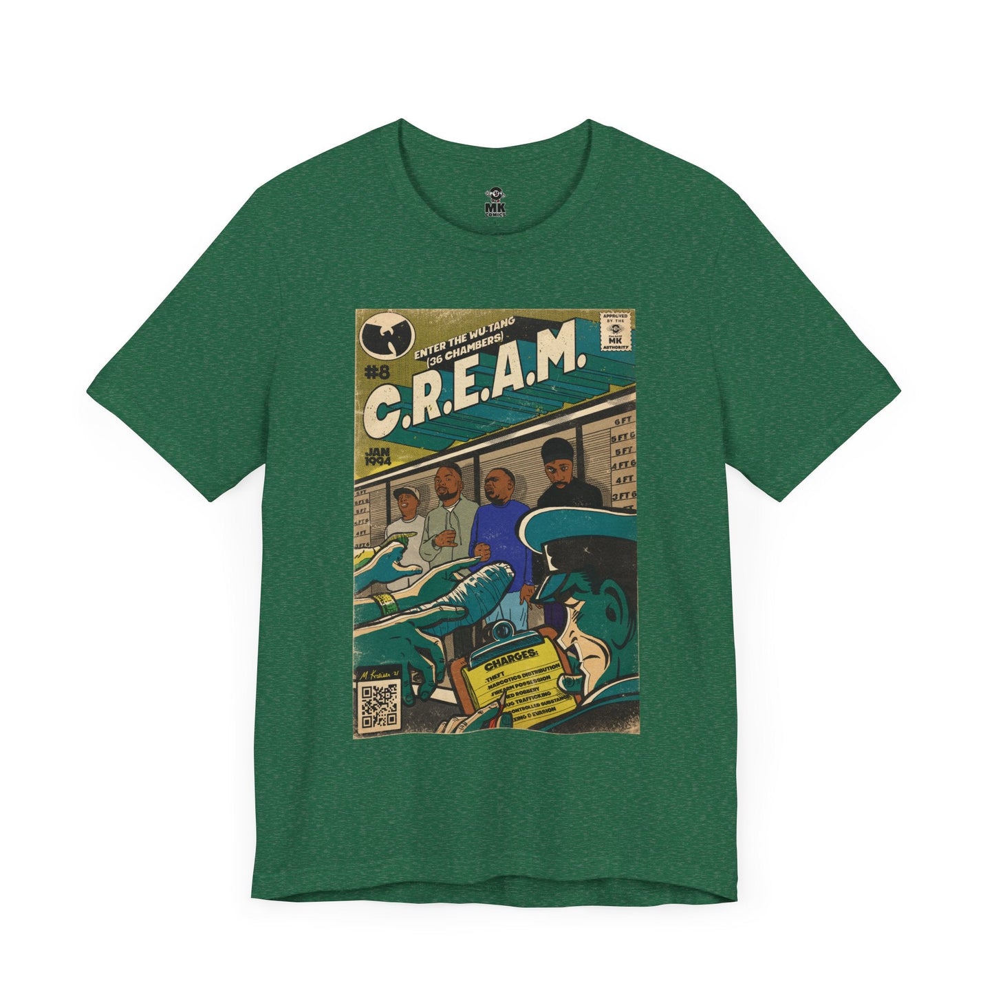 C.R.E.A.M - RZA, Meth, Rae, Deck - Unisex Jersey Short Sleeve Teem