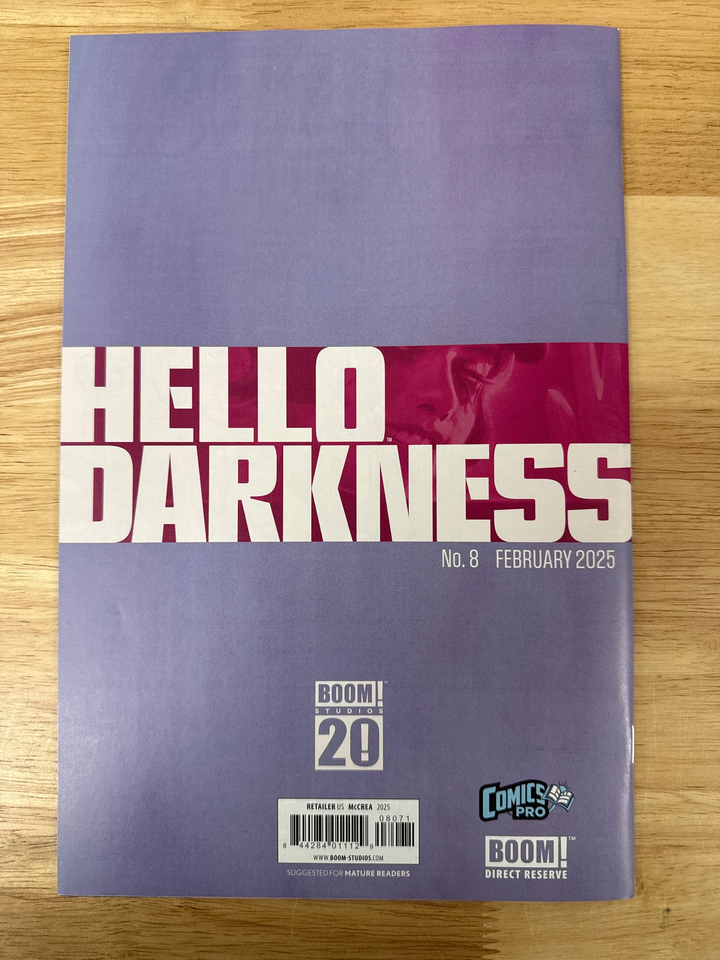 Hello Darkness #8 ComicsPro 2025 John McCrea Variant