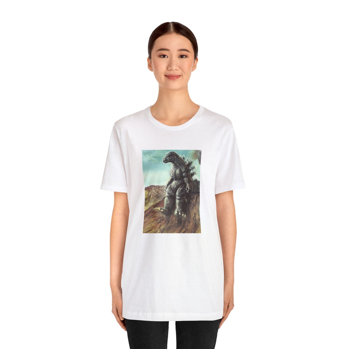 Godzilla Sitting Bella+Canvas Unisex Jersey Short Sleeve Tee