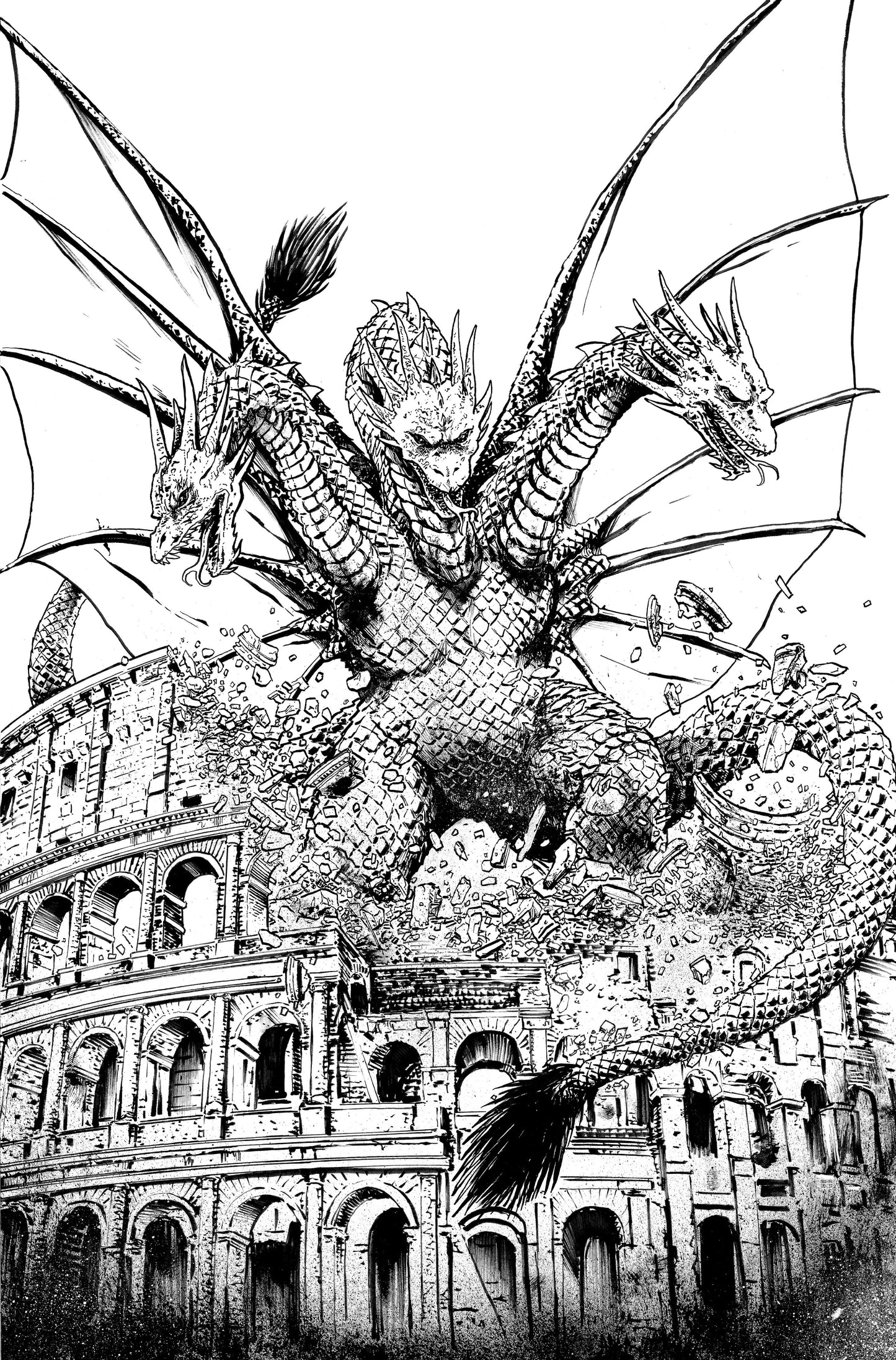 Godzilla: Here There Be Dragons II--Sons Of Giants #5 1:10 Smith Black & White Full Art