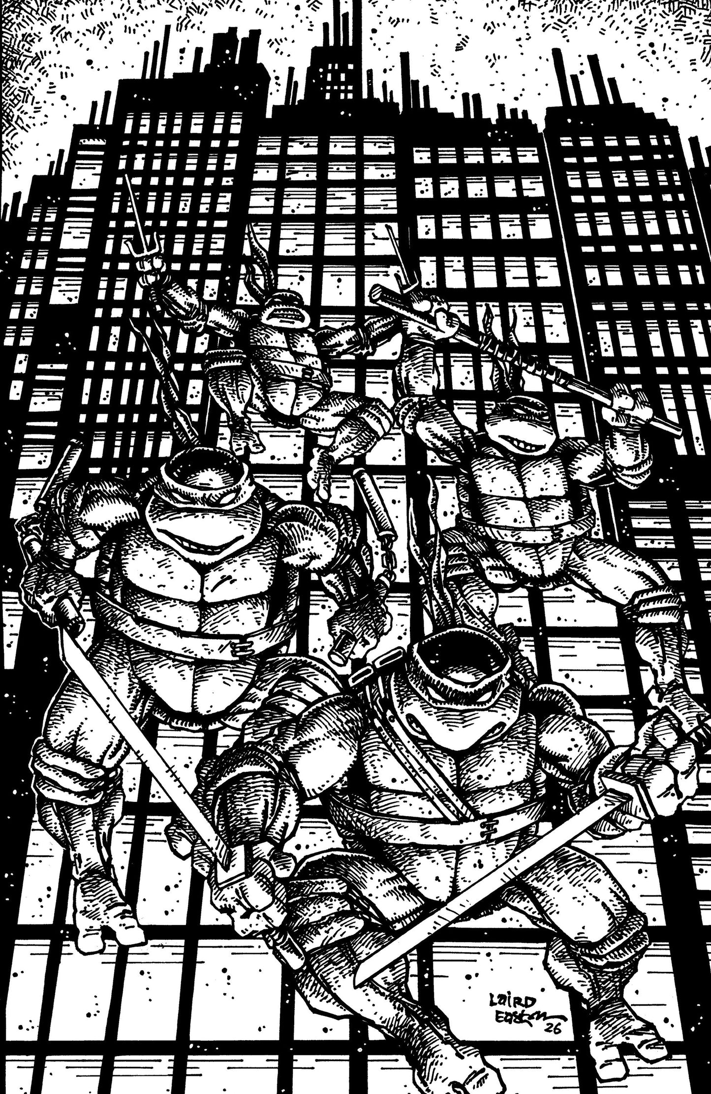 Teenage Mutant Ninja Turtles #20: 300th Issue Special 1:25 (Eastman & Laird Full Art Black & White)
