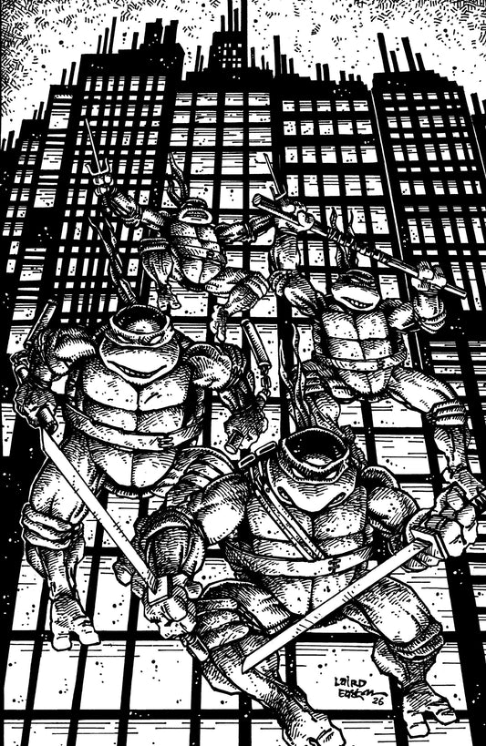 Teenage Mutant Ninja Turtles #20: 300th Issue Special 1:25 (Eastman & Laird Full Art Black & White)
