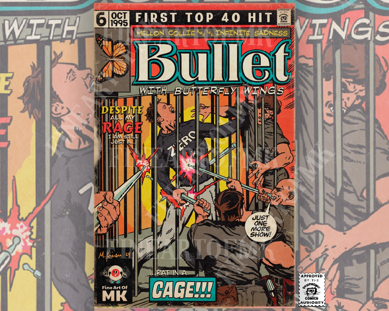 Bullet With Butterfly Wings - Matte Vertical Poster