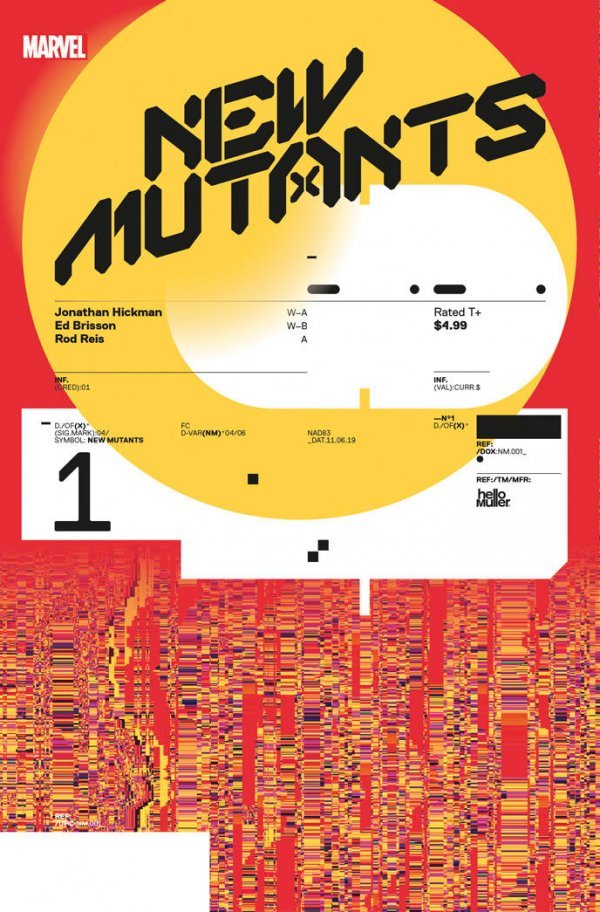 New Mutants #1 Hickman Design Variant Dx
