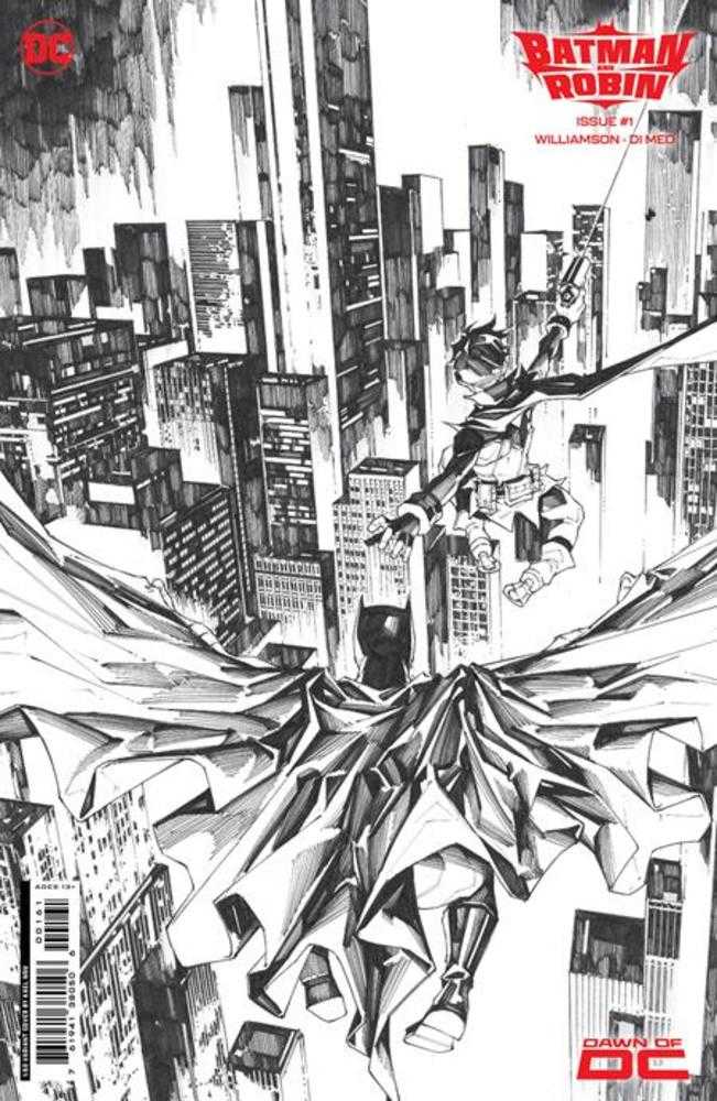 Batman And Robin #1 1:50 Kael Ngu Black & White Variant